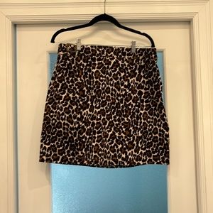 J Crew animal print corduroy mini